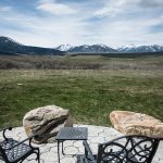 Granite cabin outside patio view